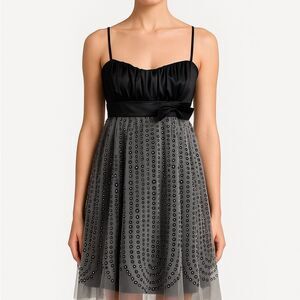 Brand New Love Tease Juniors Size 11 Black Spaghetti Strap Rhinestone Dress